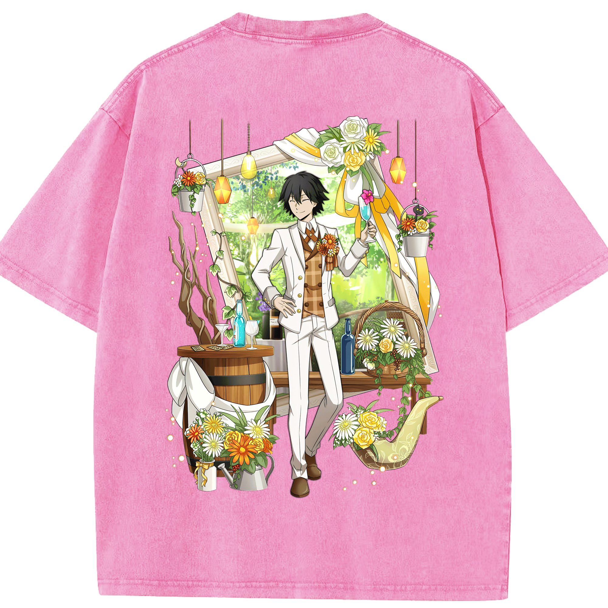 （画像用） 文豪ストレイドッグス Bungo Stray Dogs 綿100% ヴィンテージ風 半袖Tシャツ（背面プリント）